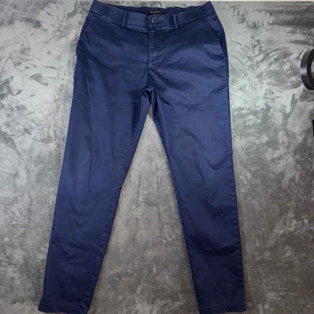 Mens 34x34 Banana Republic Pants Navy Blue Excellent Slim Fit Chino Chinos